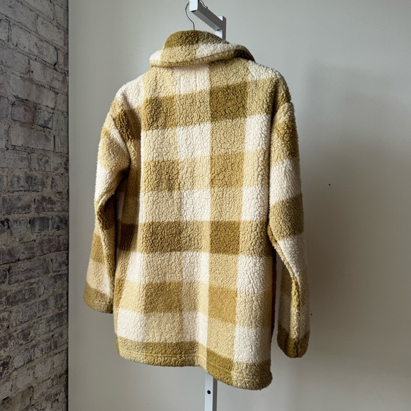 Billabong Fairbanks Fleece Shearling Yellow Plaid Jacket SZ XS - Picture 8 of 8